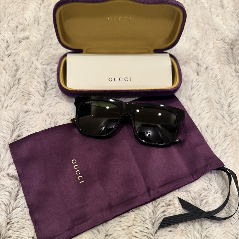 Gucci Black Sunglasses with Purple Case